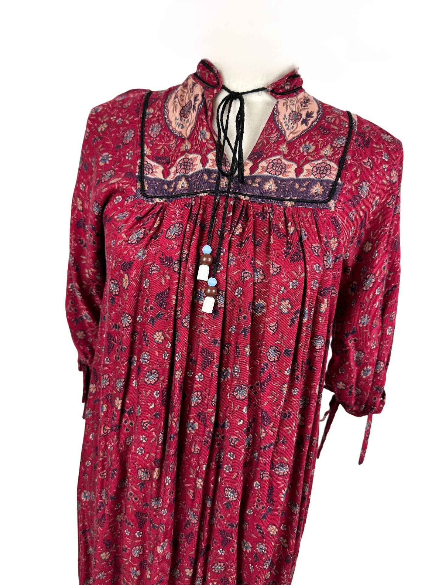 1970s Indian Cotton Babydoll Vintage Dress