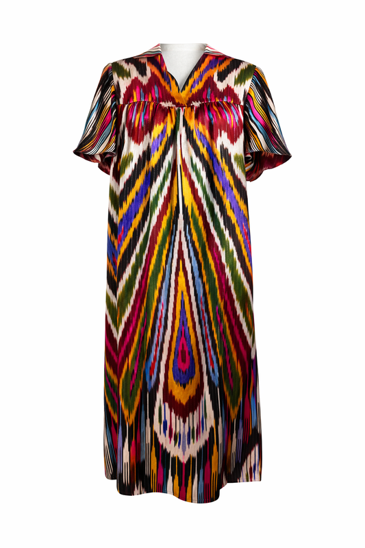 Ikat Silk Babydoll Dress - Tunic