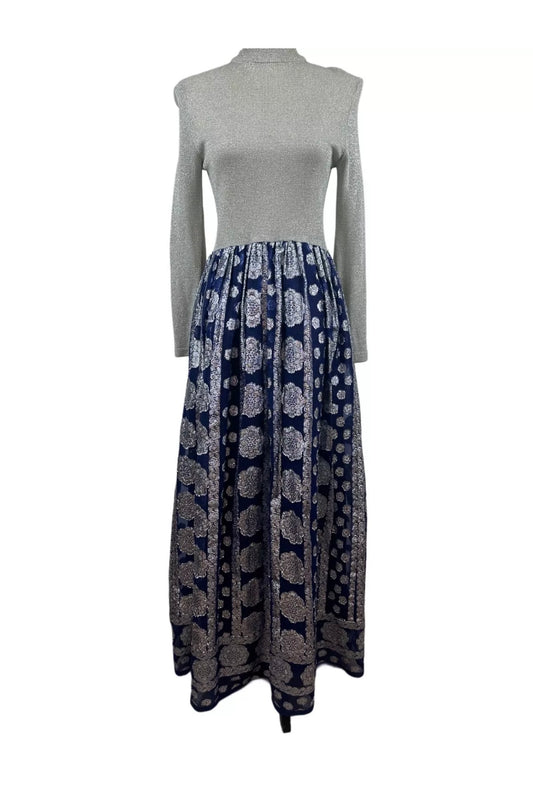 Vintage 1970's Metallic Brocade Dress
