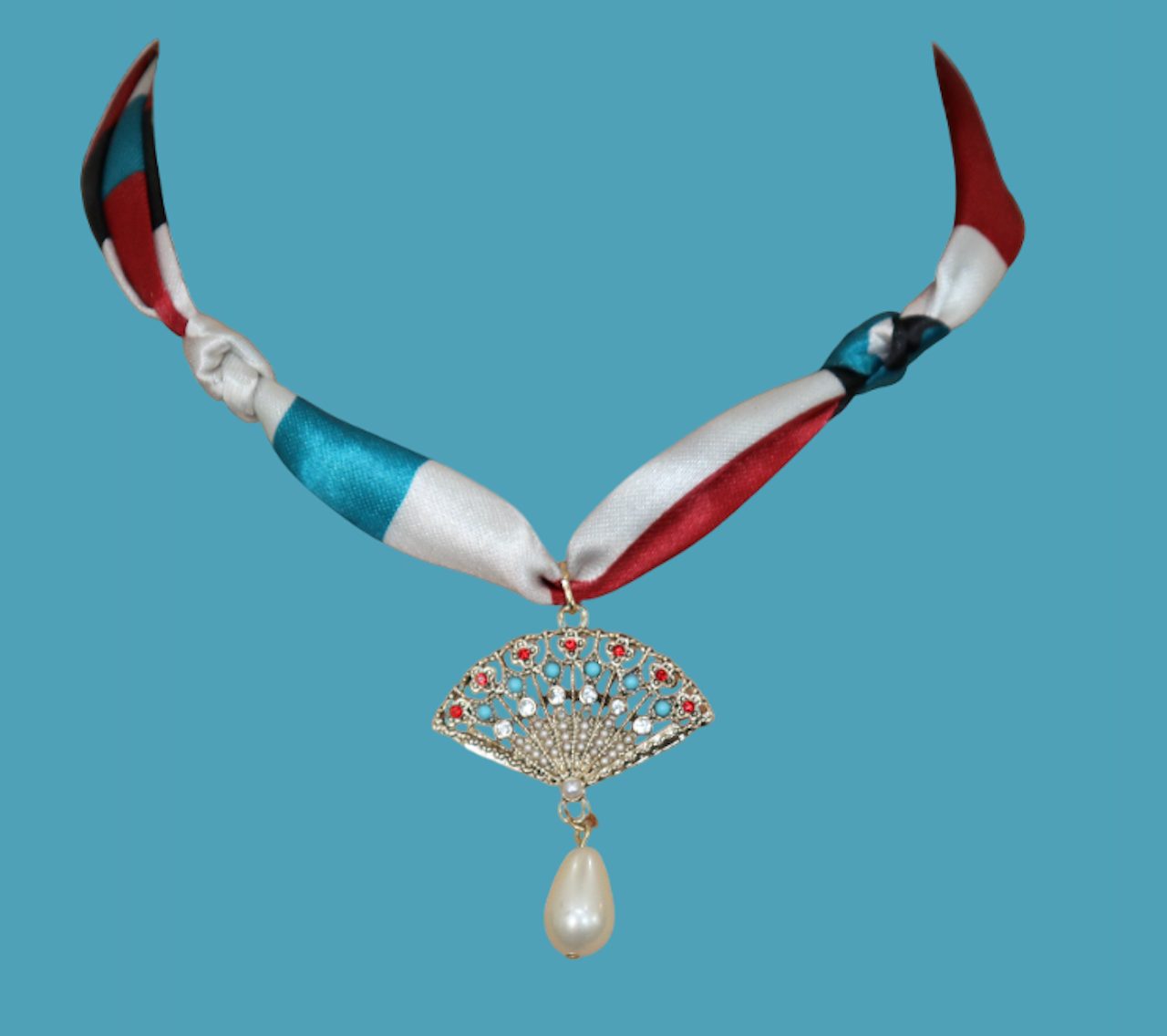 Peacock Pendant Scarf Necklace