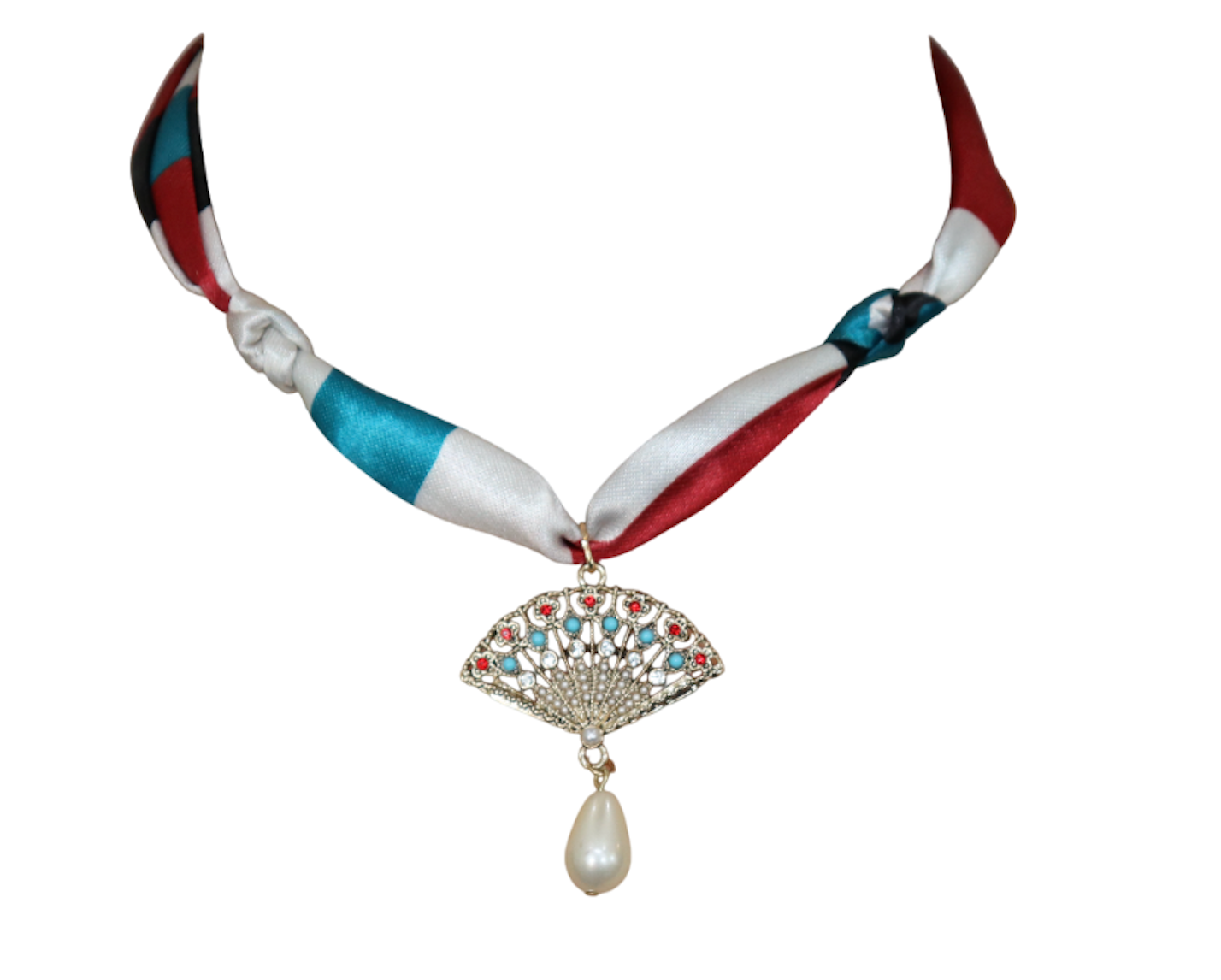 Peacock Pendant Scarf Necklace