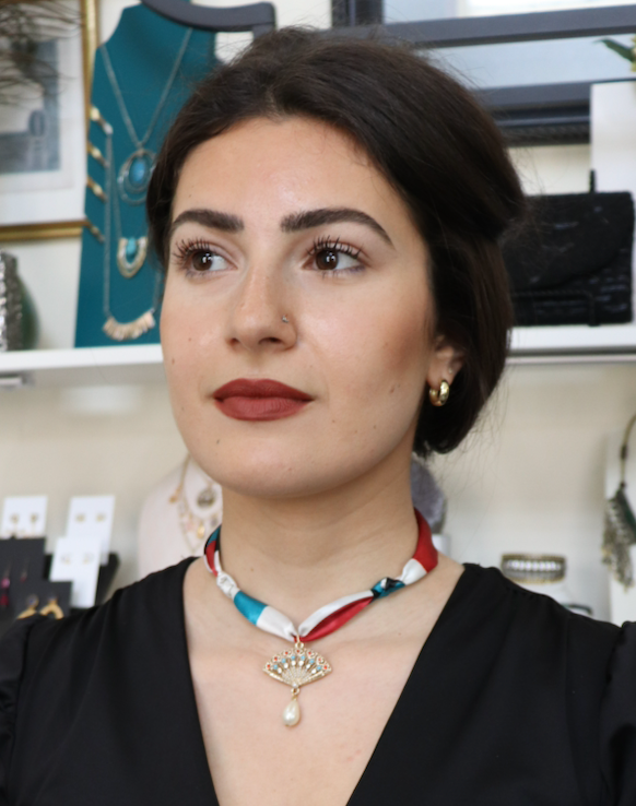 Peacock Pendant Scarf Necklace