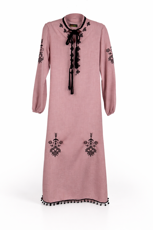 Pink Embroidered Caftan