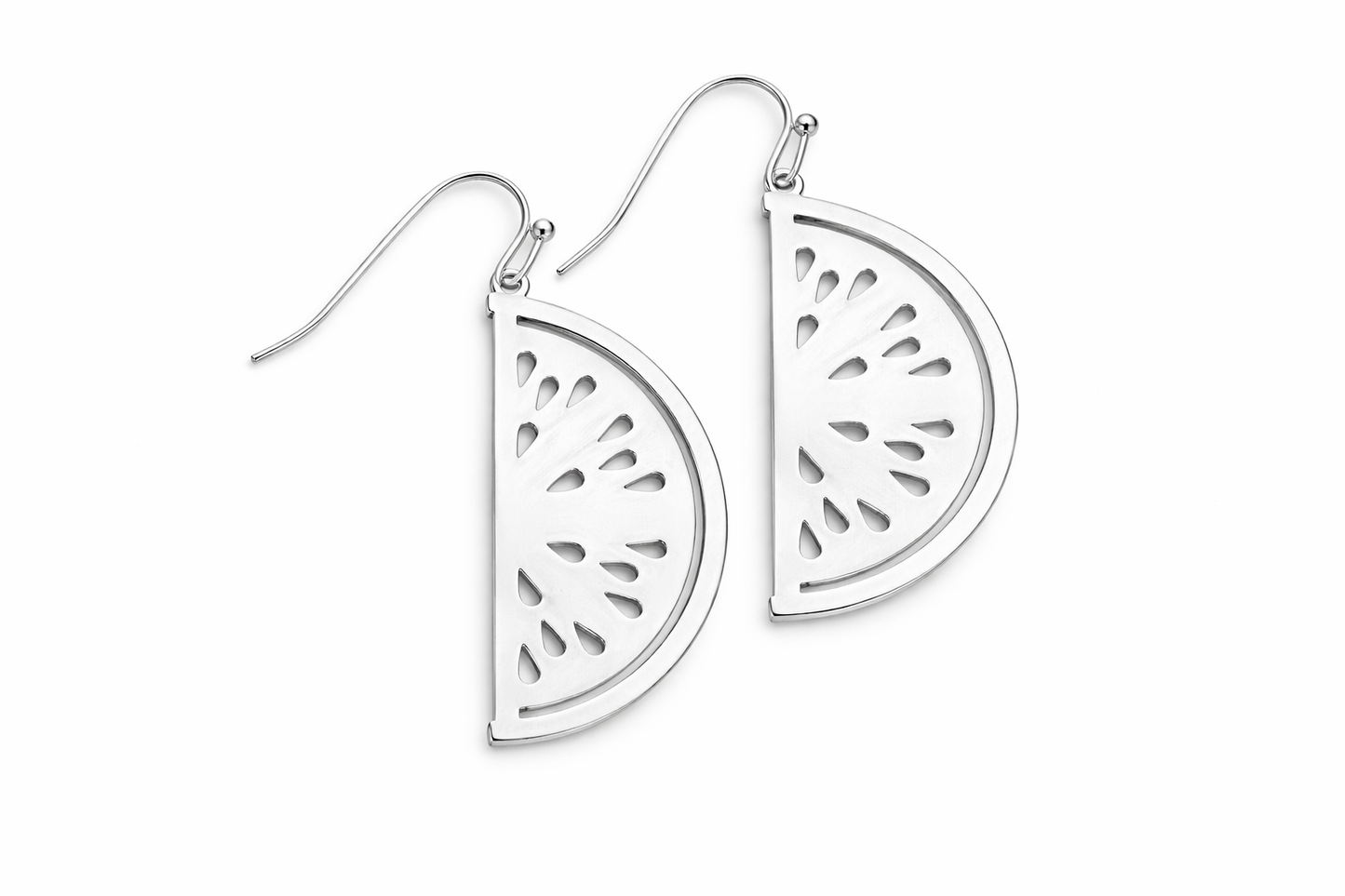 Watermelon Slice Earrings Silver