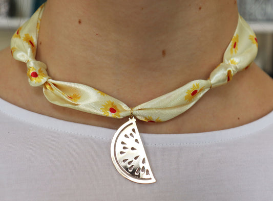 Watermelon Pendant Scarf Necklace