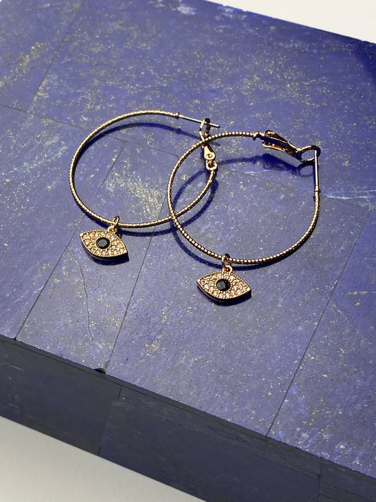 Evil Eye Hoop Earrings