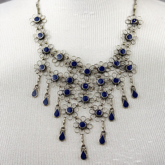 Lapis Floral Necklace