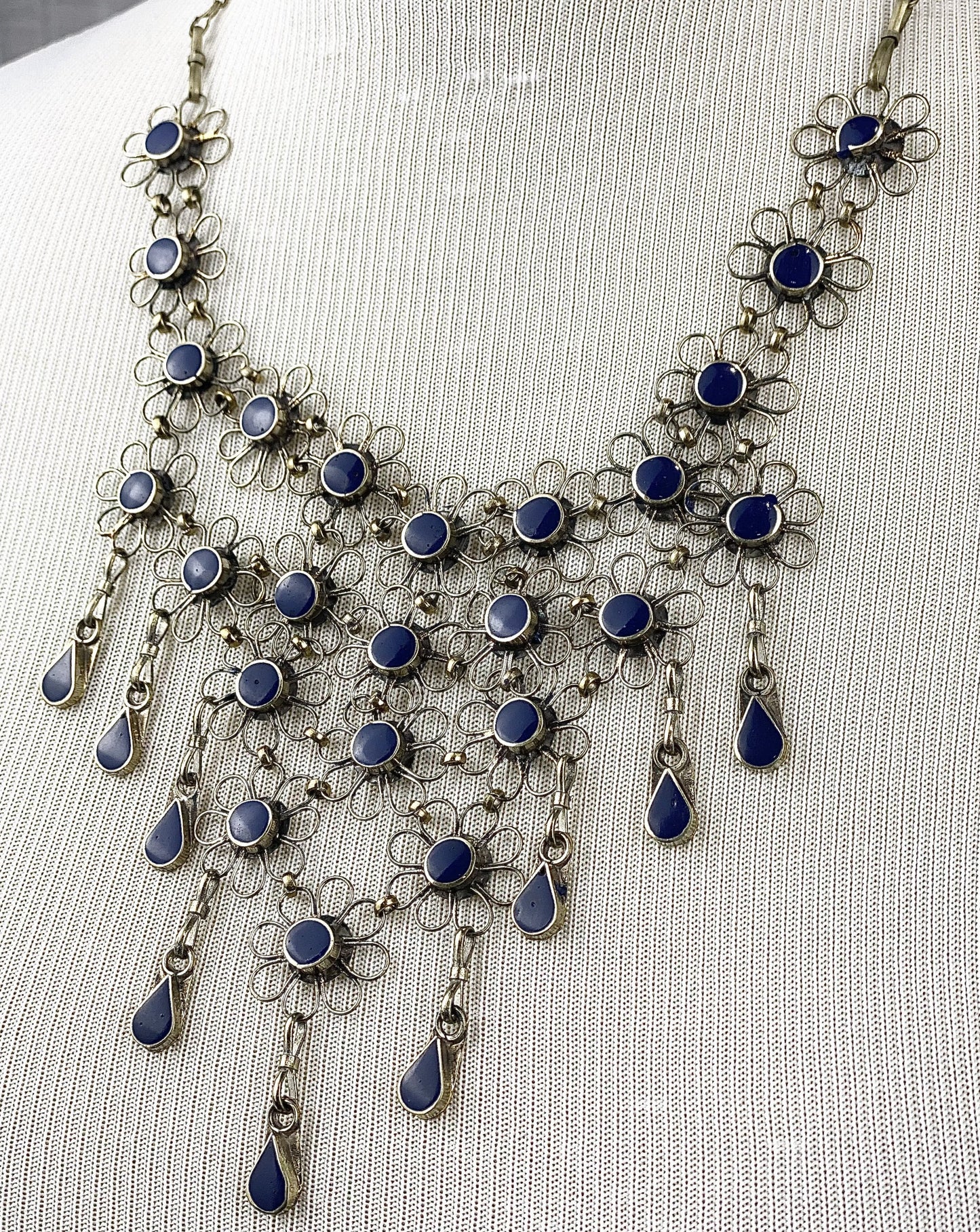 Lapis Floral Necklace