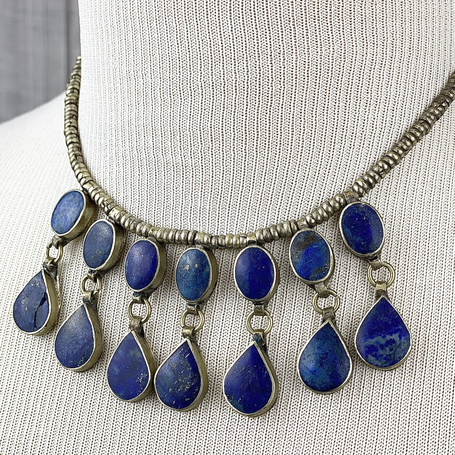 Lapis Teardrop Necklace - Choker