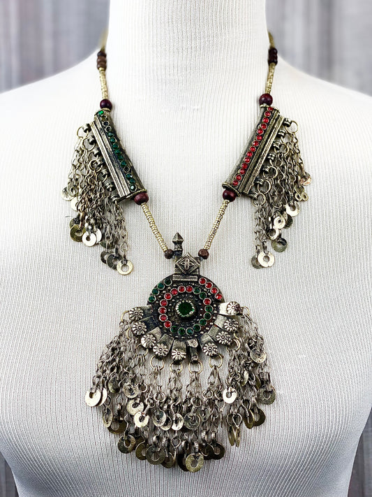 Afghan Kuchi Chain Medallion Necklace