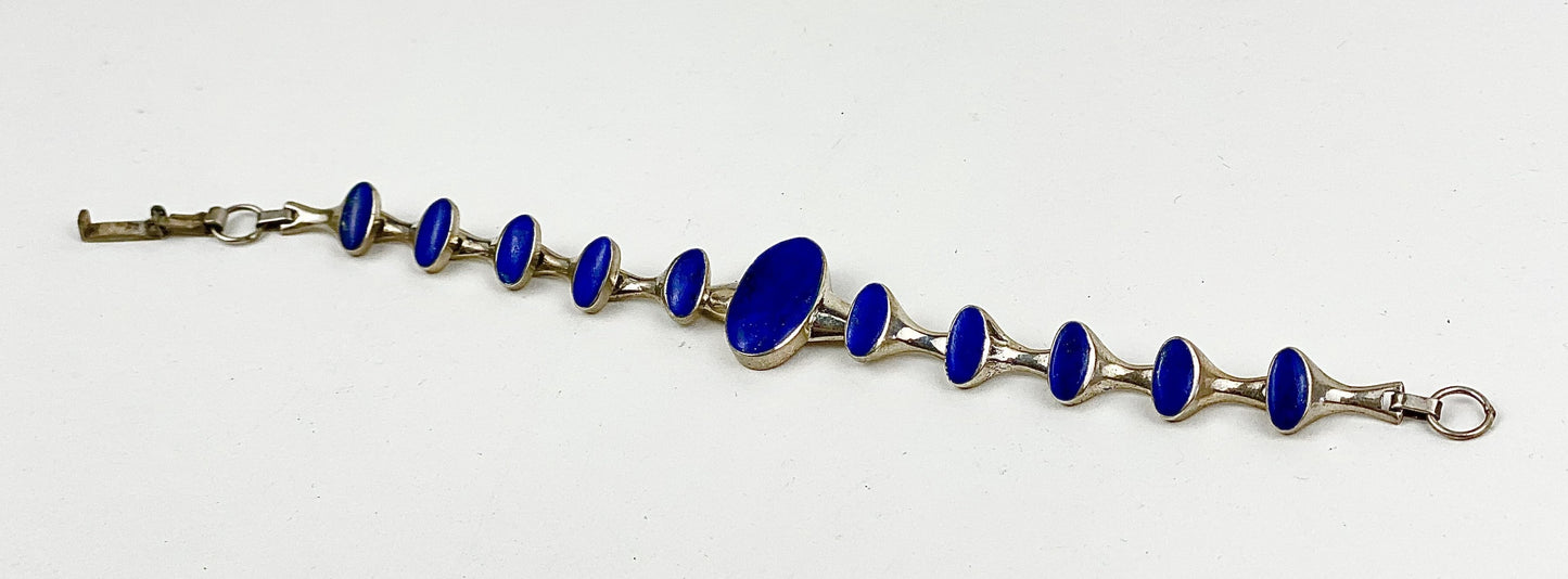 Lapis Oval 11 Stone Bracelet