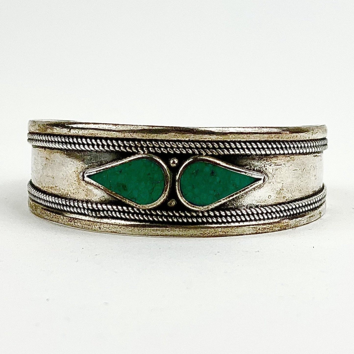 Jade Tear Drop Cuff Bracelet