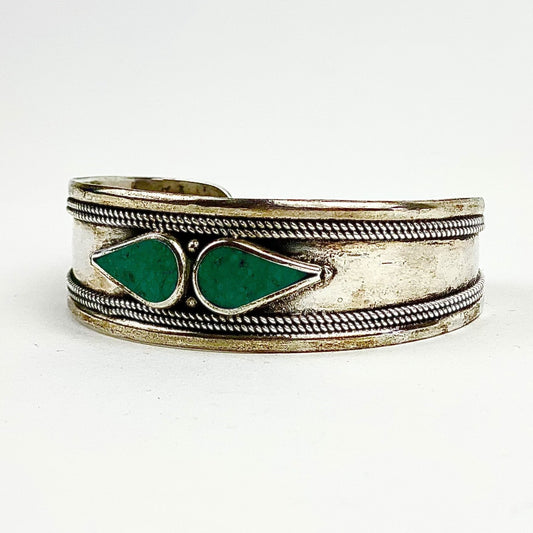 Jade Tear Drop Cuff Bracelet