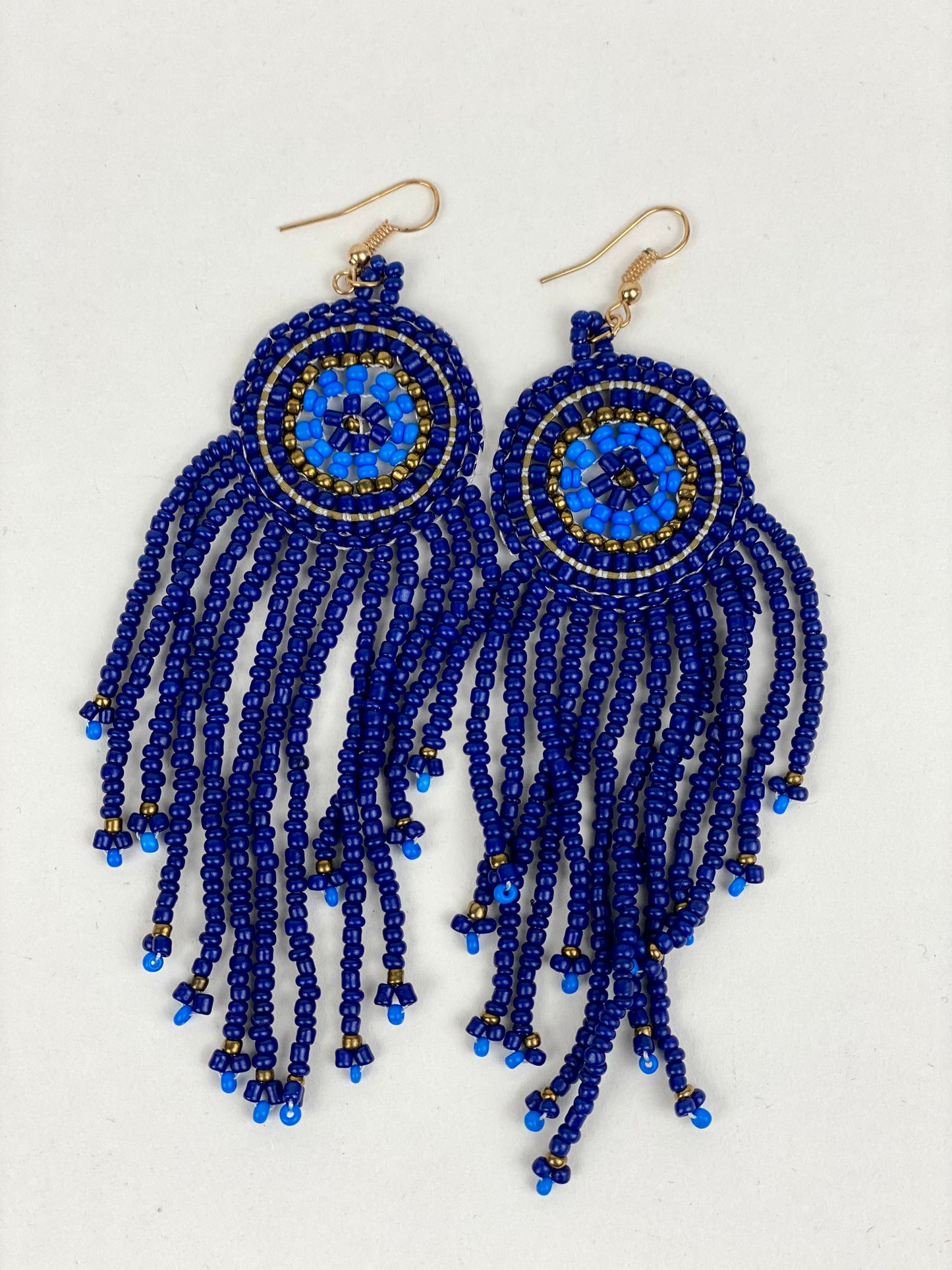 Blue Beaded Earrings