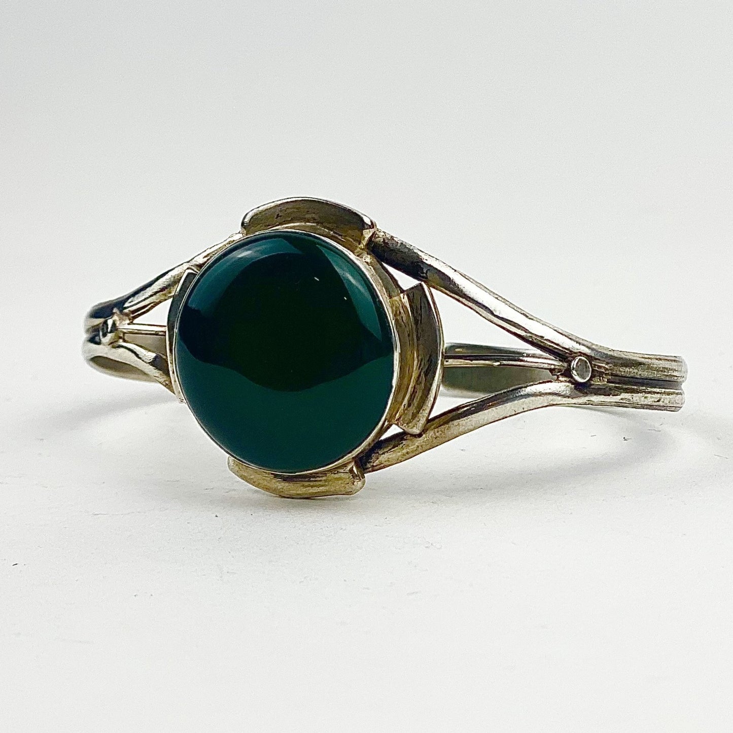 Emerald Silver Cuff Bracelet