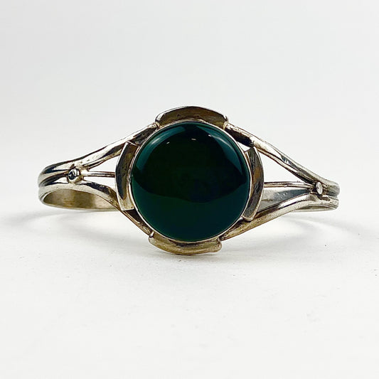 Emerald Silver Cuff Bracelet