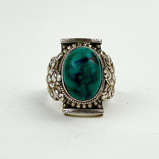 Engraved Turquoise Ring