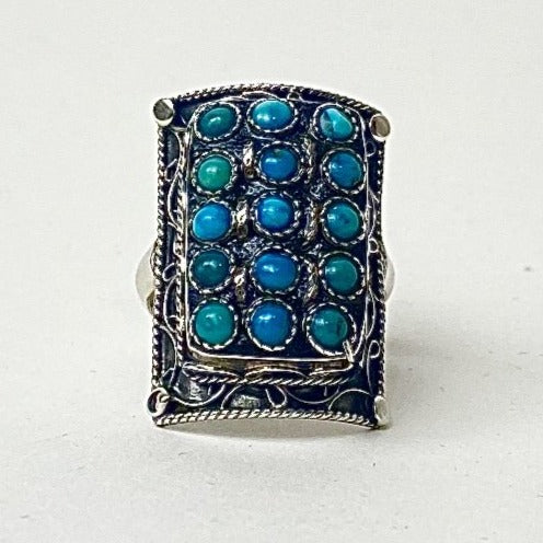 Turquoise 15 Stone Ring