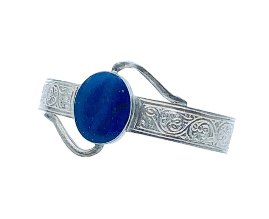 Lapis Engraved Bangle