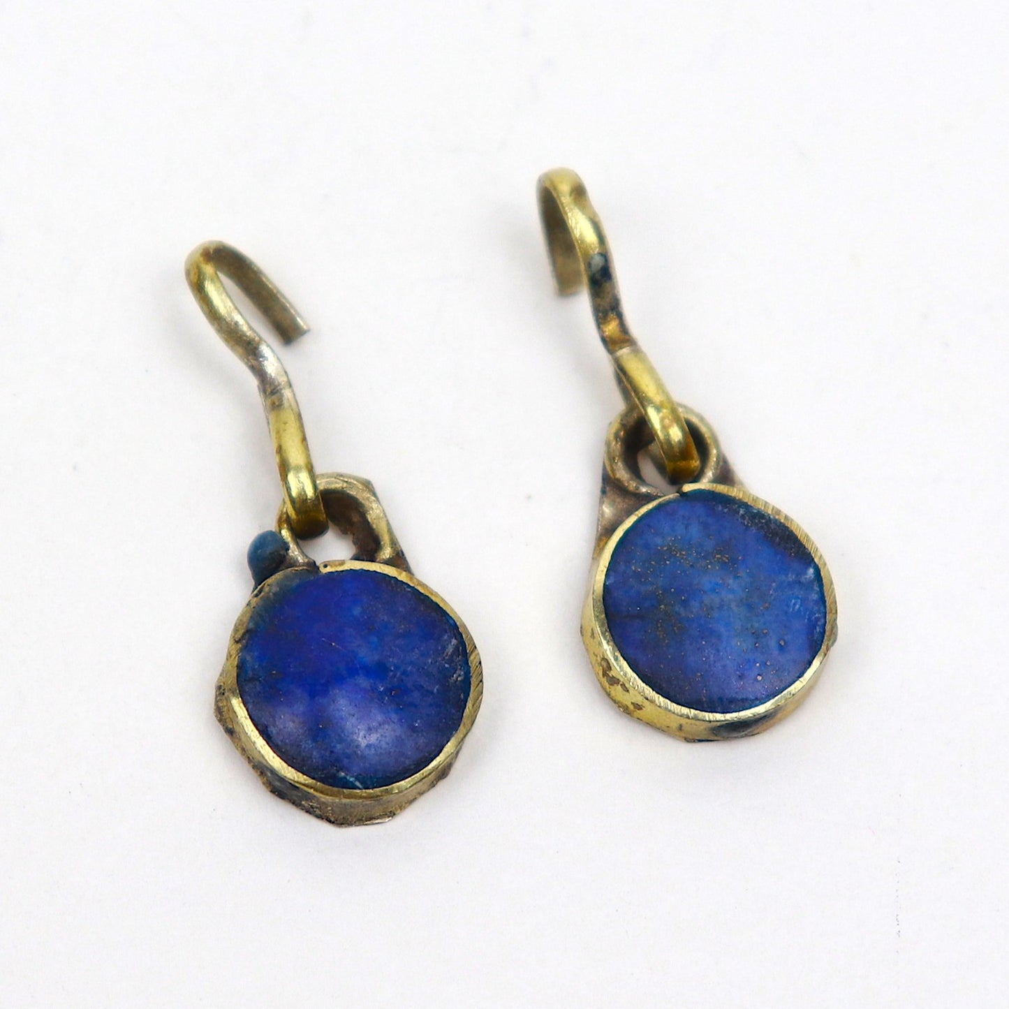 Lapis Circle Dangle Earrings