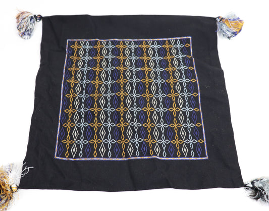 Embroidered Pillowcase with Pompoms