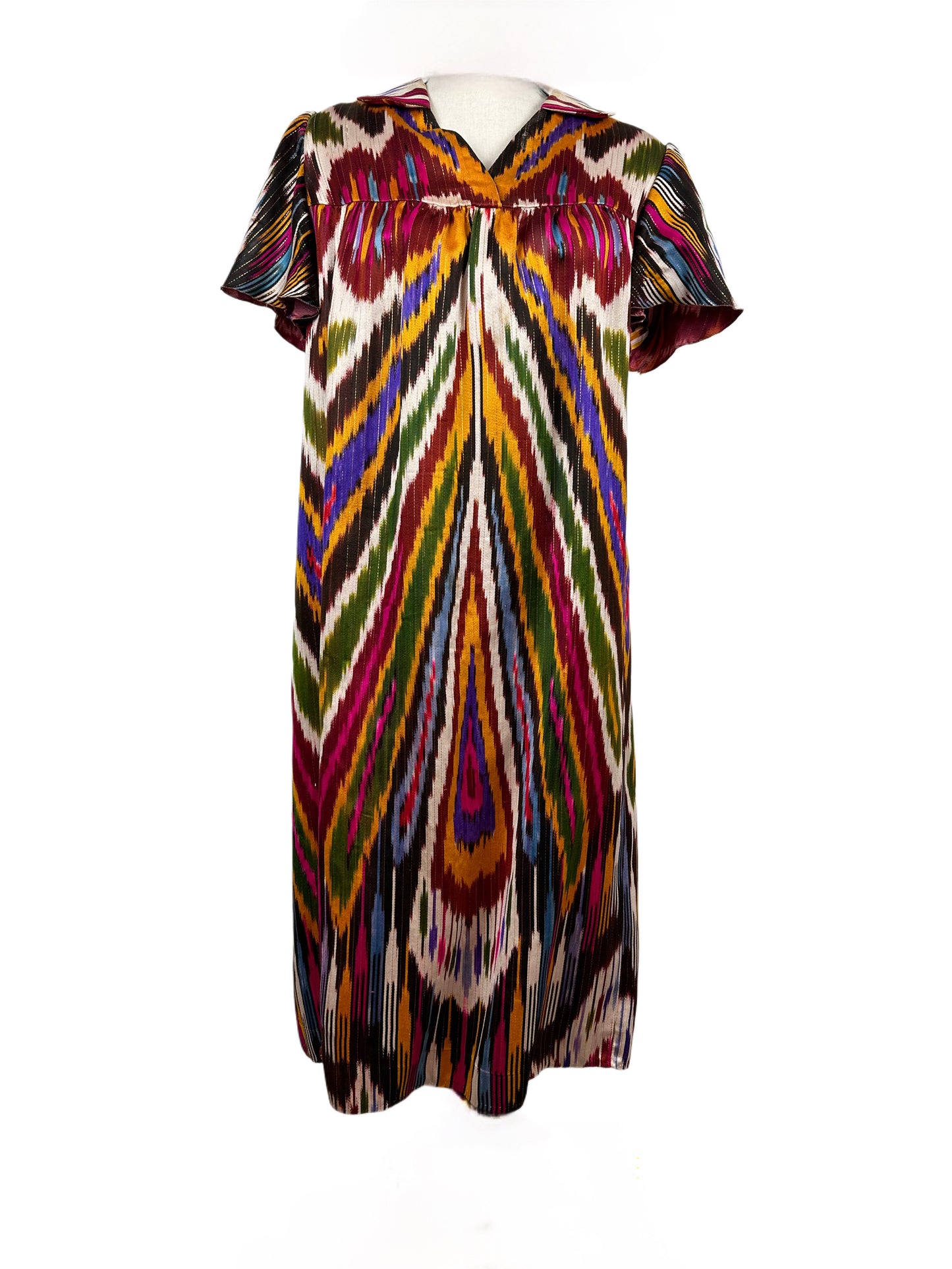 Ikat Silk Babydoll Dress - Tunic