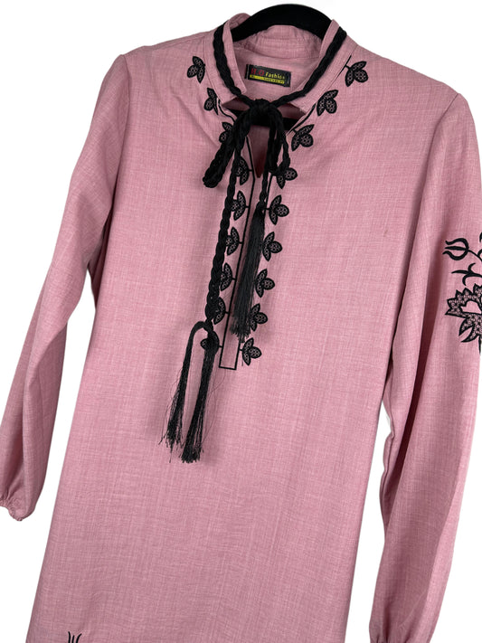 Pink Embroidered Caftan