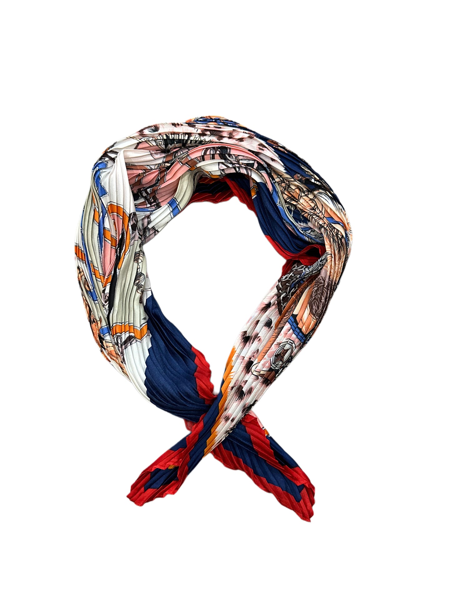 Print Pleated Neck Scarf