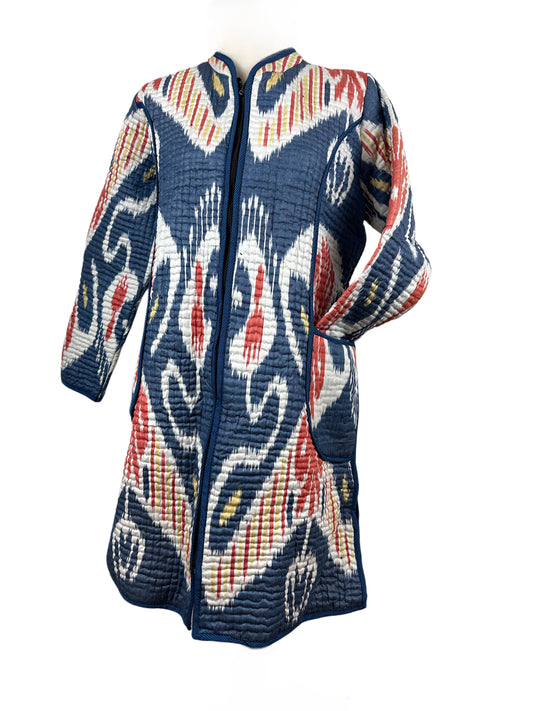 Ikat Jacket - Blue/White/Red (M)