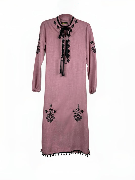 Pink Embroidered Caftan