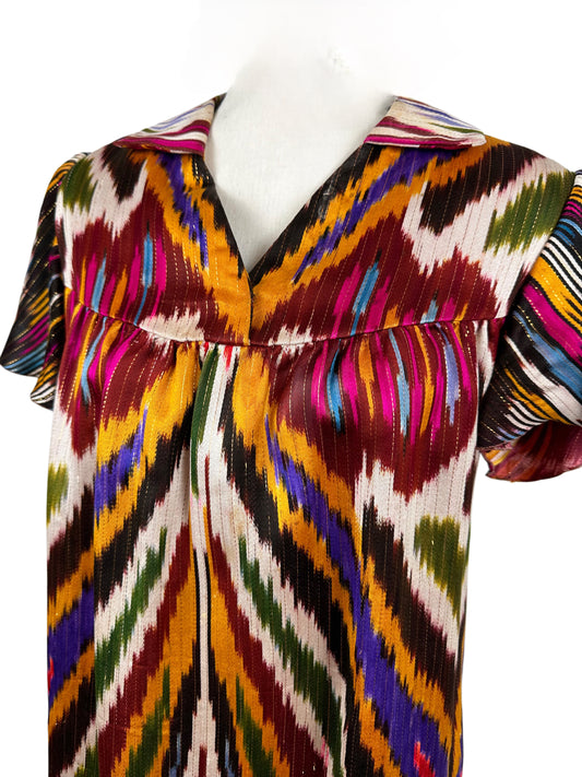 Ikat Silk Babydoll Dress - Tunic