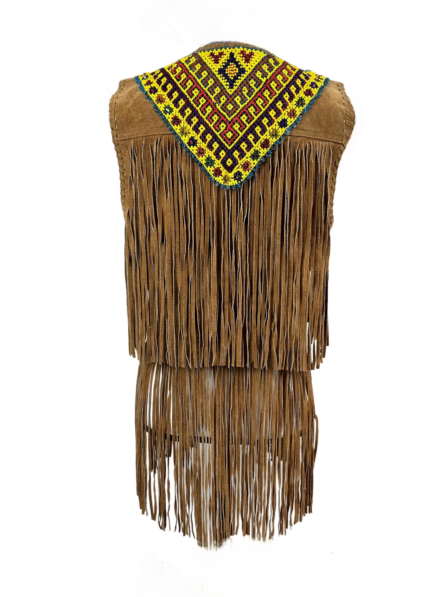 Upcyled Vintage Suede Fringe Vest Top