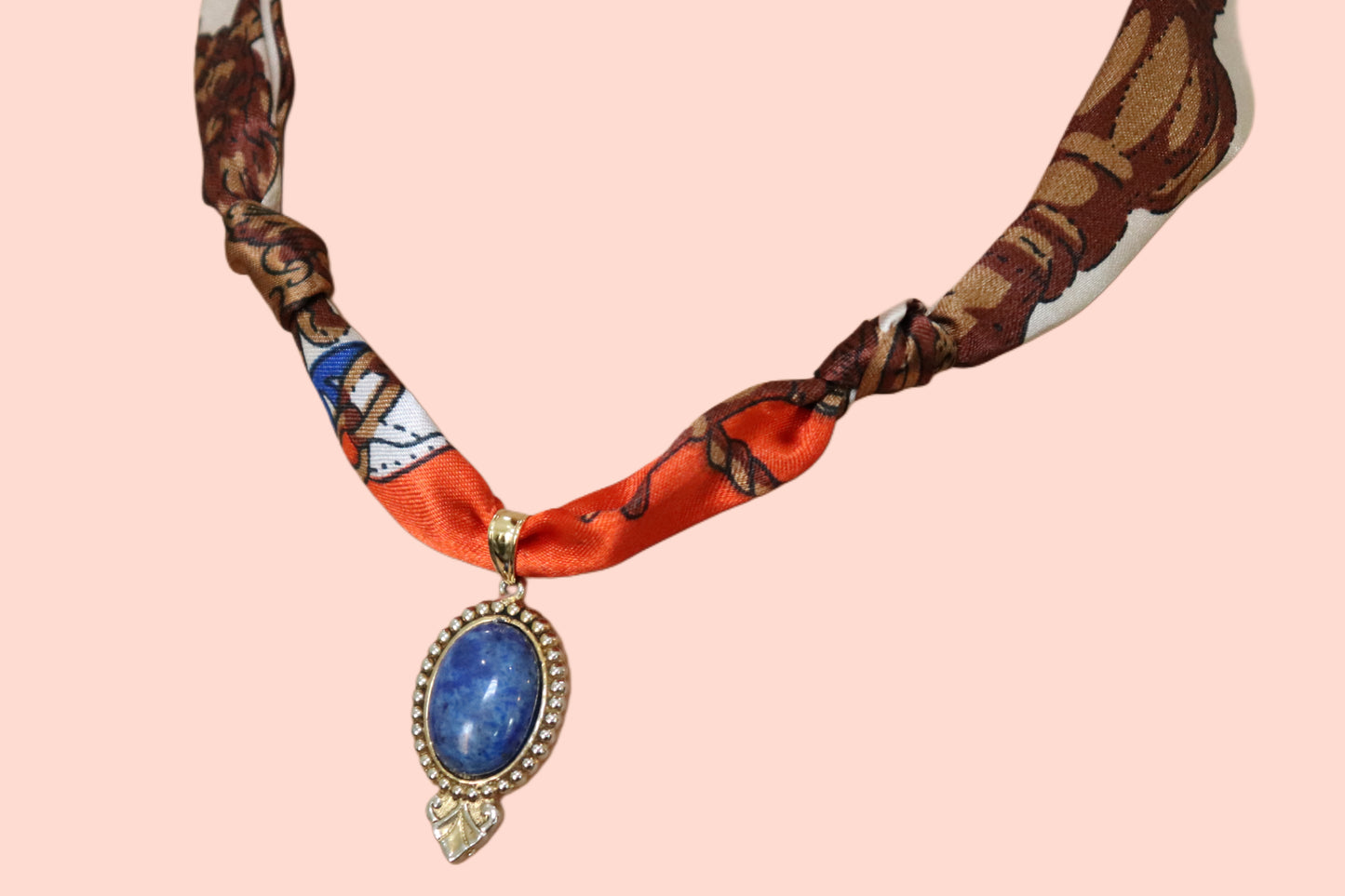 Lapis Pendant Scarf Necklace