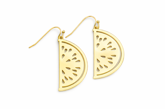 Watermelon Slice Earrings Gold