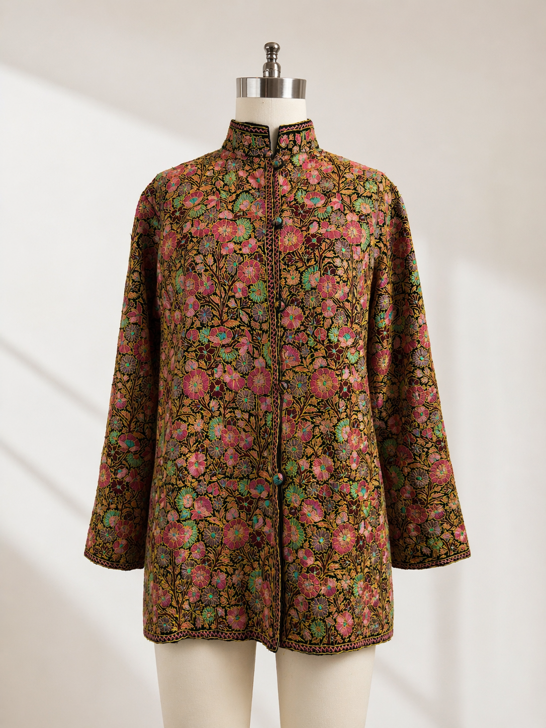 Hand Embroidered Floral Aari Vintage Kashmir Kashmiri Jacket