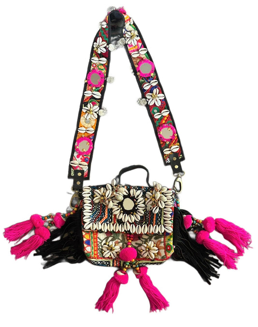 Tribal Shell Handmade Crossbody Bag