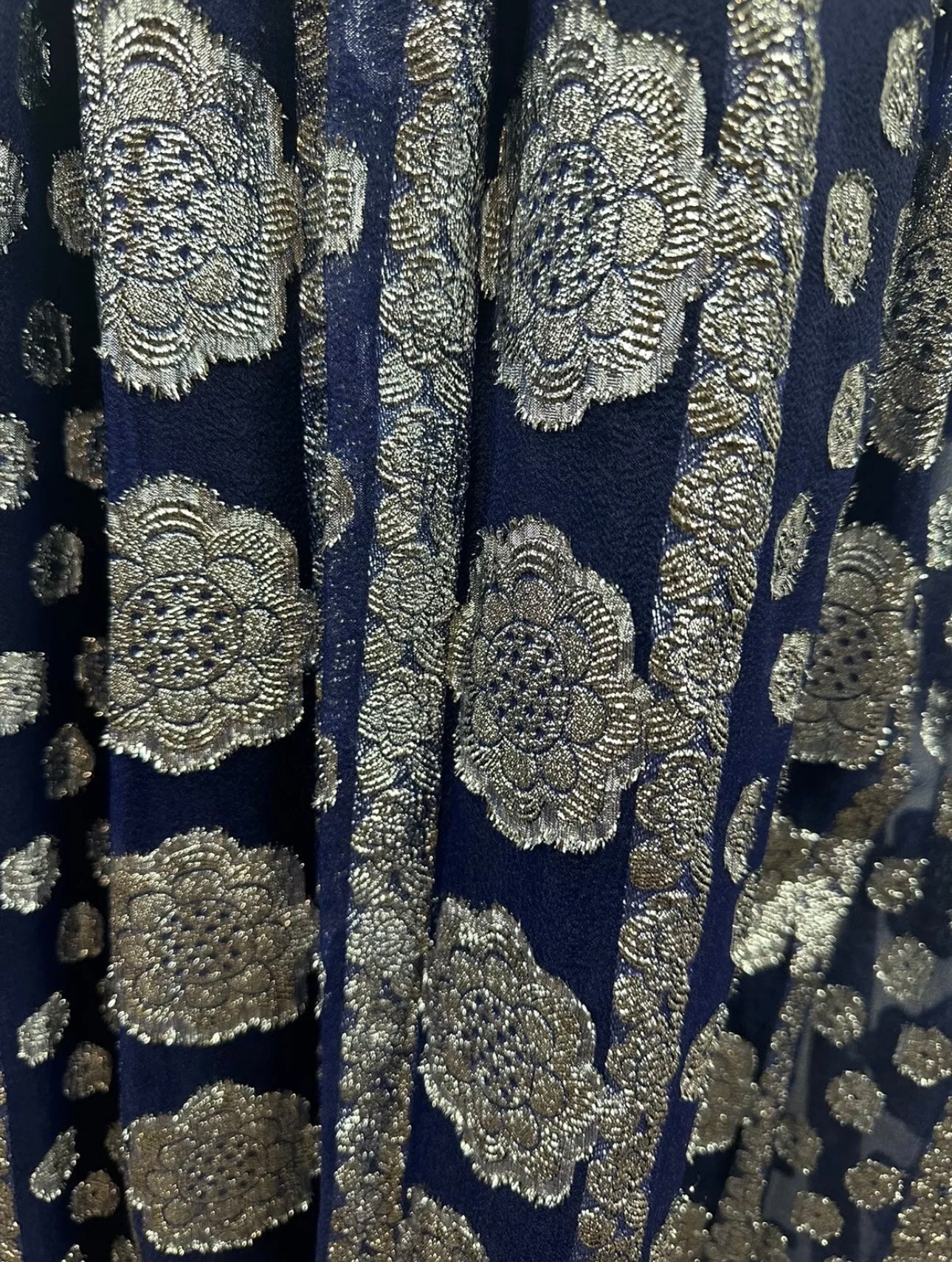 Vintage 1970's Metallic Brocade Dress