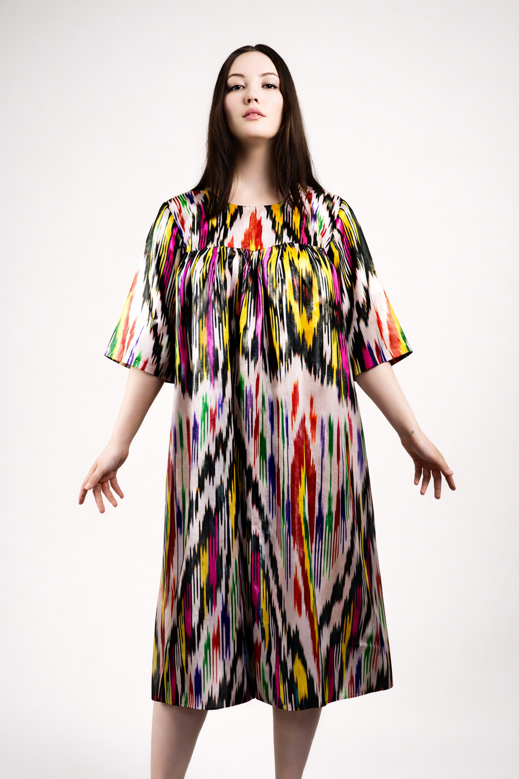 Ikat Silk Babydoll Dress - Tunic