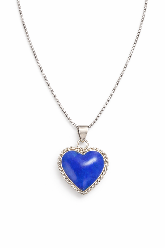 Lapis Heart Sterling Silver Necklace