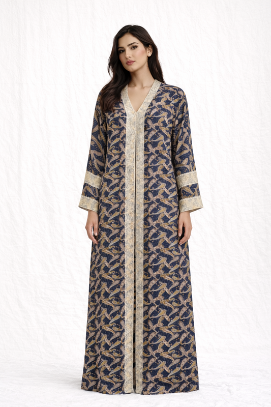 Paisley Hooded Vintage Abaya - Caftan