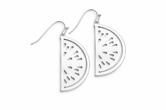 Watermelon slice earrings Silver