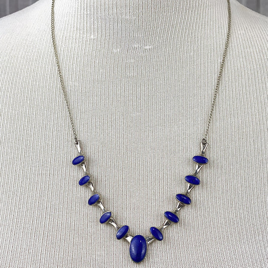 Lapis Lazuli 11 Stone Oval Necklace