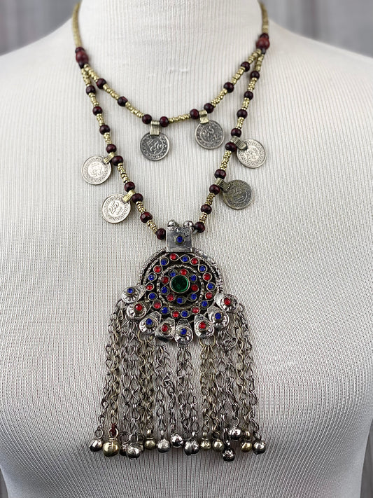 Afghan Kuchi Pendant Coin Necklace