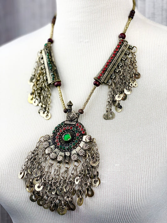 Afghan Kuchi Chain Medallion Necklace