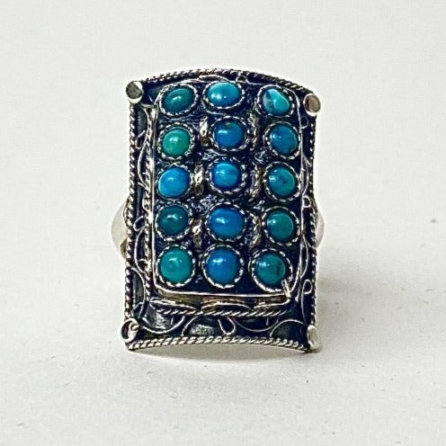 Turquoise 15 Stone Ring