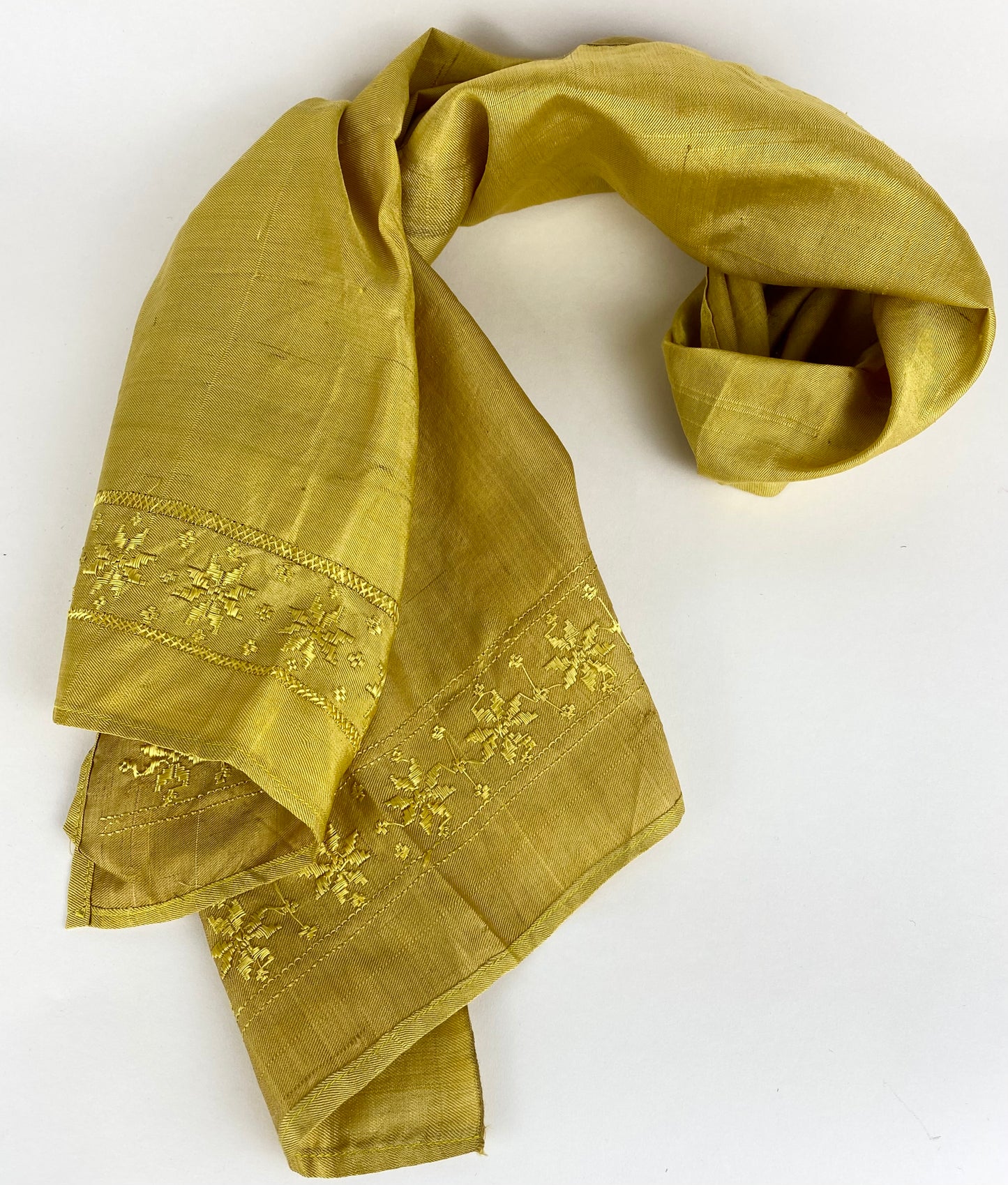 Mustard Embroidered Scarf